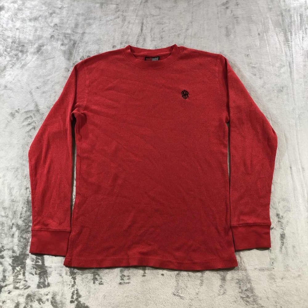 Vintage Southpole Shirt Mens Large Red Thermal Waffle Knit Long Sleeve Y2K Tee